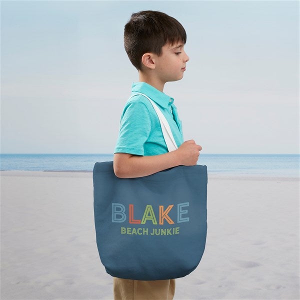 Boy's Colorful Name Personalized Beach Bag