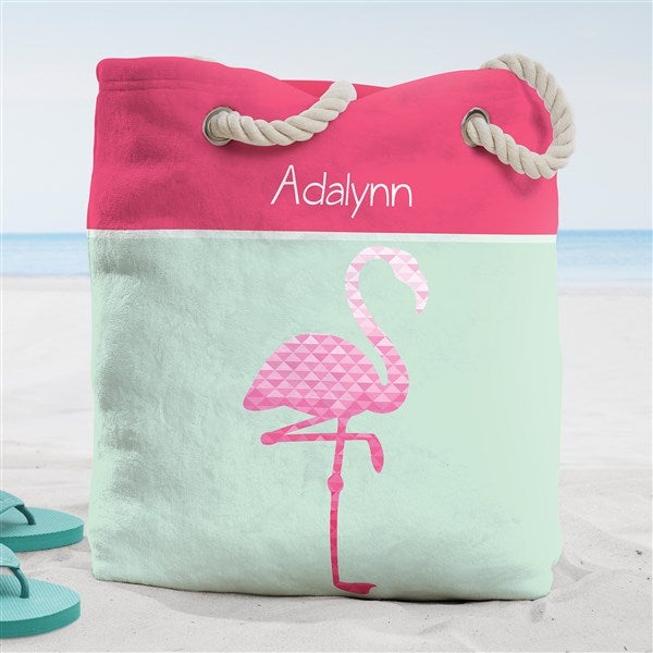 Flamingo Personalized Beach Bag  - 38265