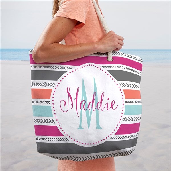 Pattern Personalized Beach Bag Large