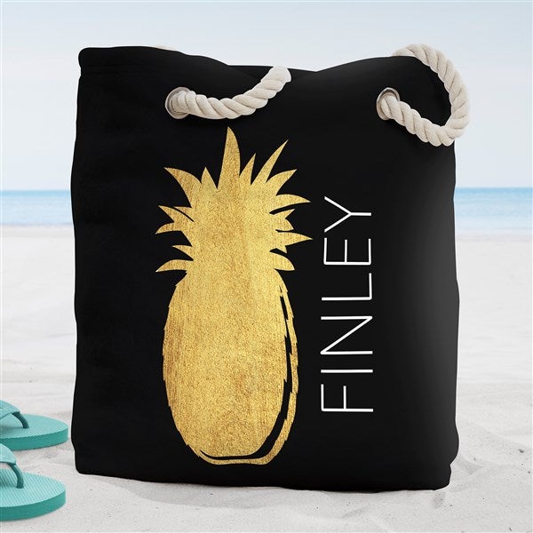 Golden Pineapple Personalized Beach Bag  - 38271