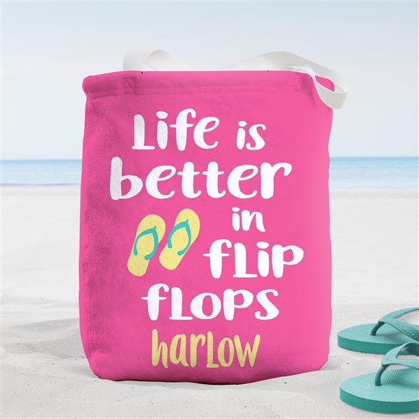 Life Is Better In Flip Flops Personalized Beach Bag  - 38272