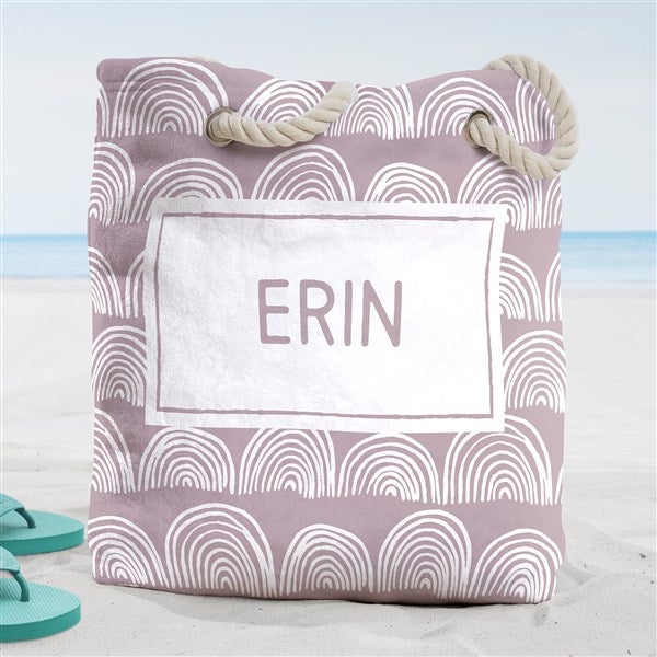 Hand Drawn Patterns Personalized Beach Bag  - 38273