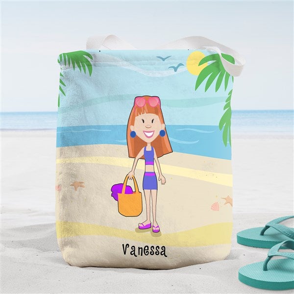 Summer Family Characters Personalized Beach Bag  - 38274
