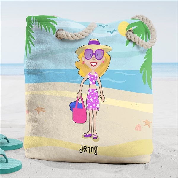 Summer Family Characters Personalized Beach Bag  - 38274