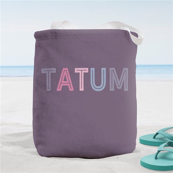 Girl's Colorful Name Personalized Beach Bag  - 38275