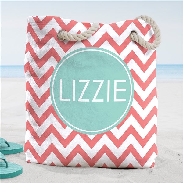 Preppy Chic Personalized Beach Bag  - 38277