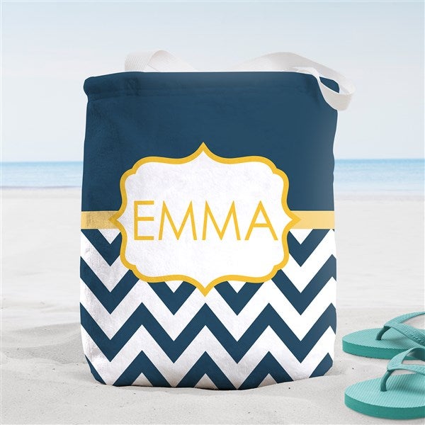 Preppy Chic Personalized Beach Bag  - 38277