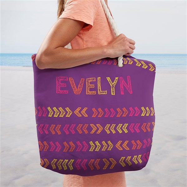 Stencil Name Personalized Beach Bag Large