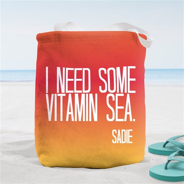 Beach Quotes Personalized Beach Bag  - 38285