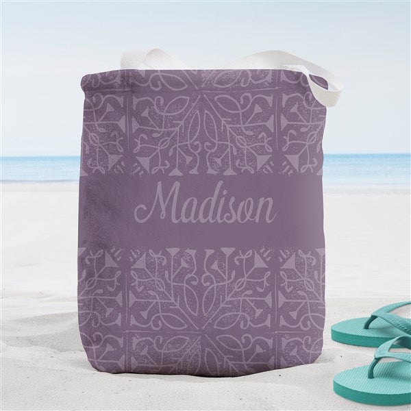 Stamped Pattern Personalized Beach Bag  - 38286