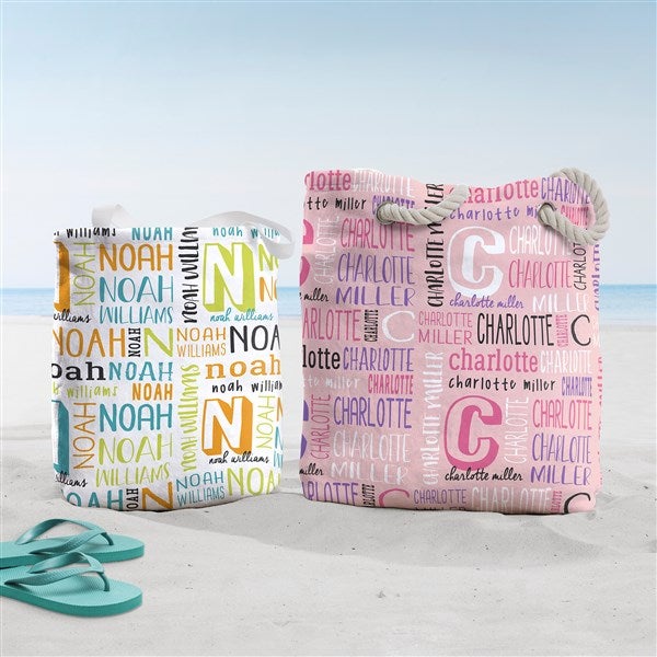 Bright Name Personalized Beach Bag Small