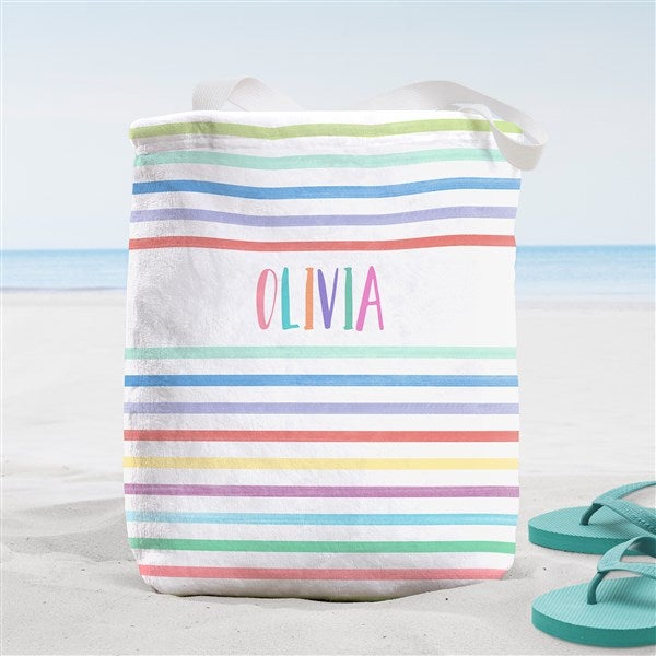 Watercolor Brights Personalized Beach Bag  - 38294