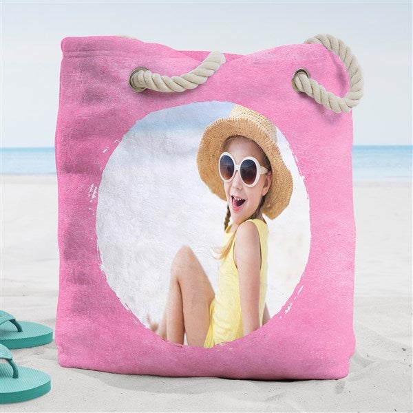 Watercolor Photo Personalized Beach Bag  - 38295