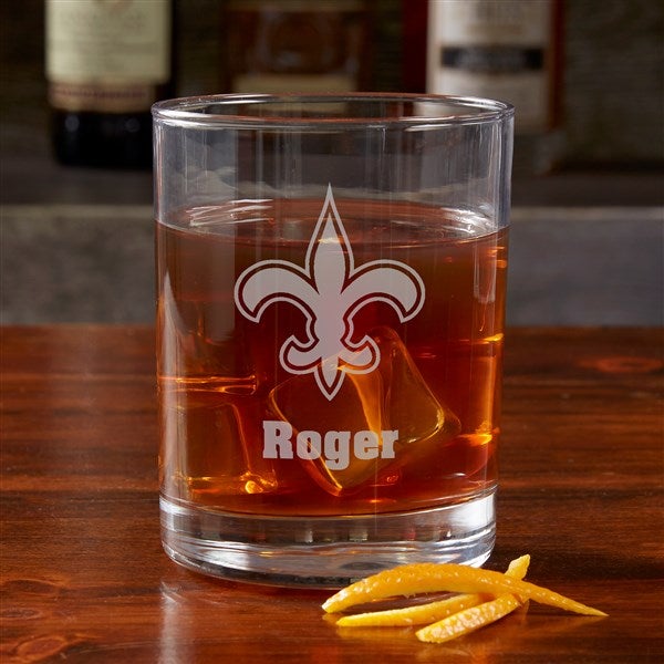 NFL New Orleans Saints Engraved Old Fashioned Whiskey Glasses - 38328