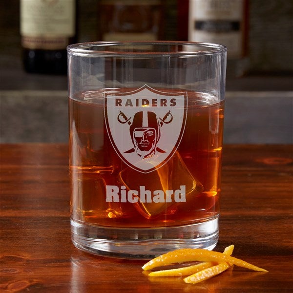 NFL Las Vegas Raiders Engraved Old Fashioned Whiskey Glasses - 38330