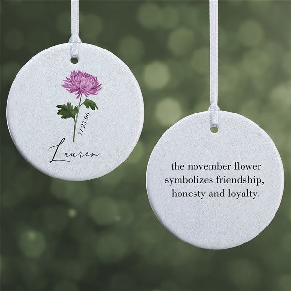 Birth Month Flower Personalized Ornament  - 38377