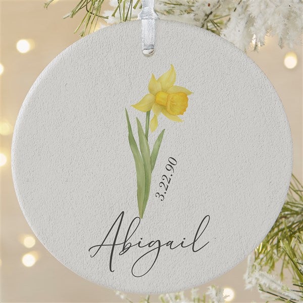 Birth Month Flower Personalized Ornament  - 38377