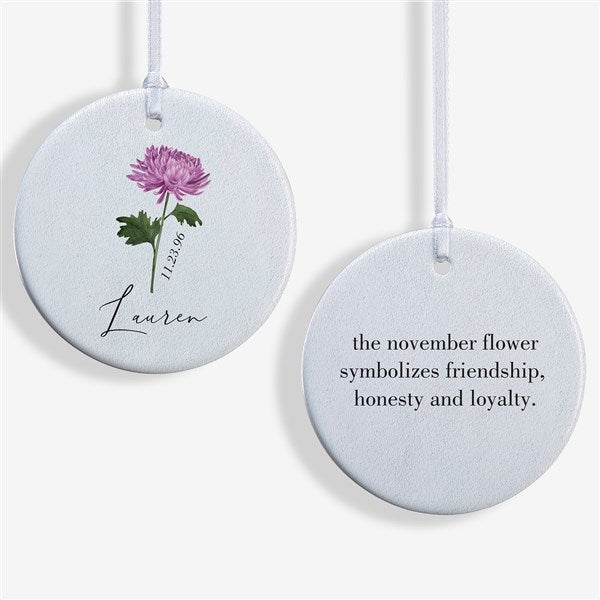 Birth Month Flower Personalized Ornament  - 38377