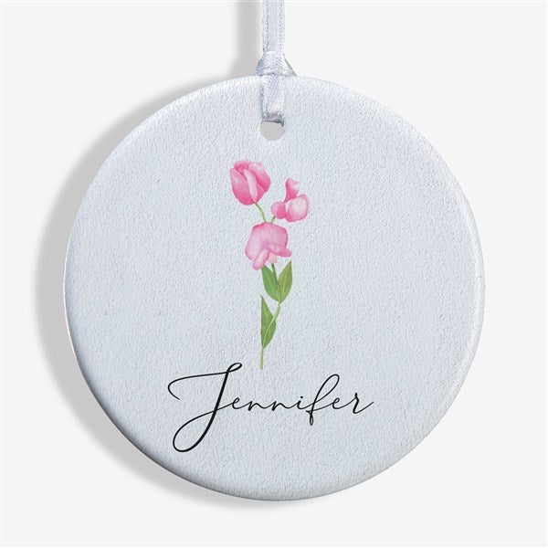 Birth Month Flower Personalized Ornament  - 38377