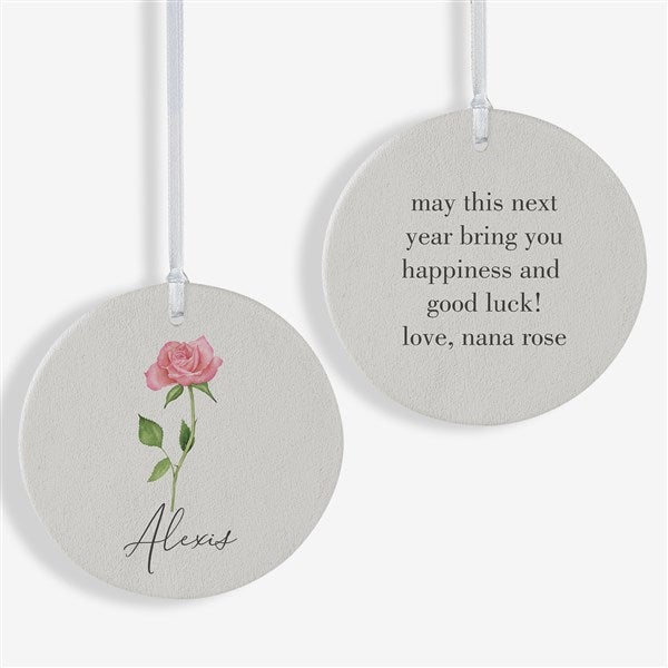Birth Month Flower Personalized Ornament  - 38377