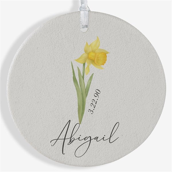 Birth Month Flower Personalized Ornament  - 38377