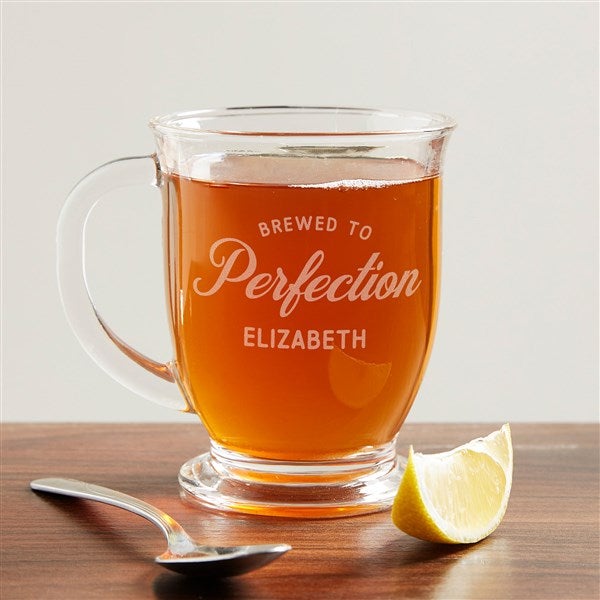 Brewed to Perfection Personalized Glass Coffee Mug  - 38402