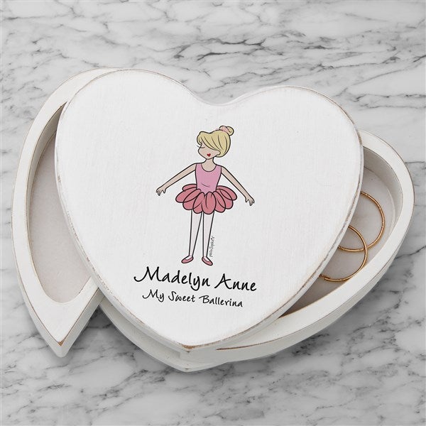 Ballerina philoSophie's® Personalized Heart Jewelry Box  - 38403