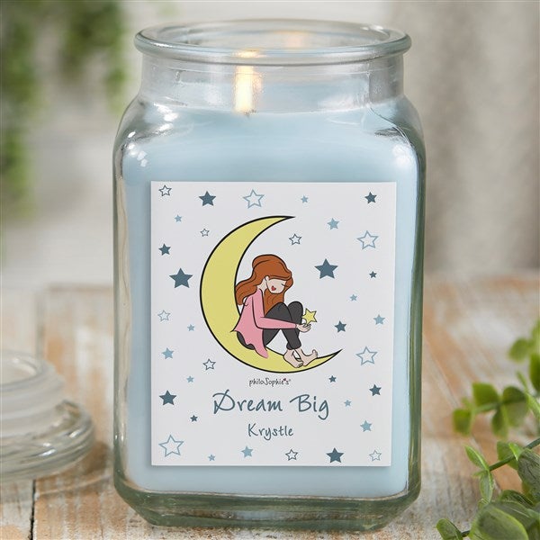 Dream Big philoSophie's® Personalized Scented Glass Candle Jar  - 38414