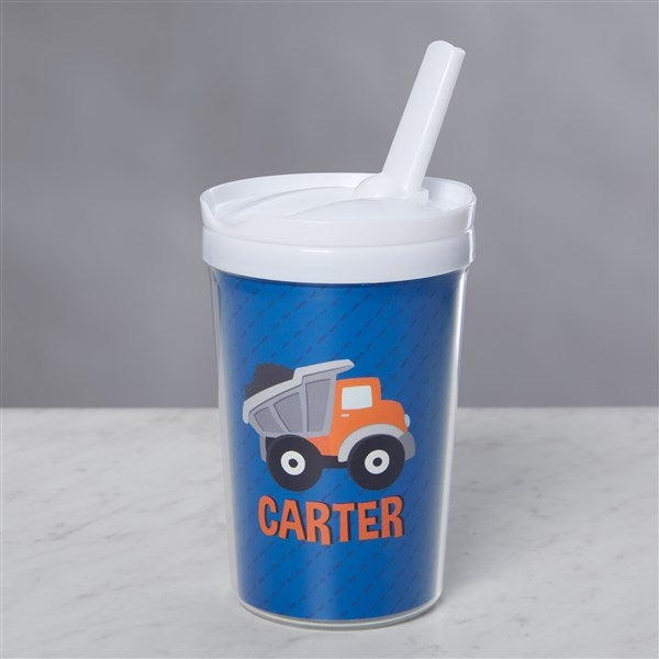 Construction & Monster Trucks Personalized Toddler 8oz. Sippy Cup  - 38425