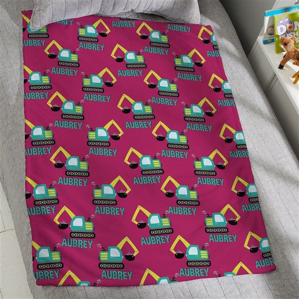 Construction & Monster Trucks Personalized Blanket  - 38445