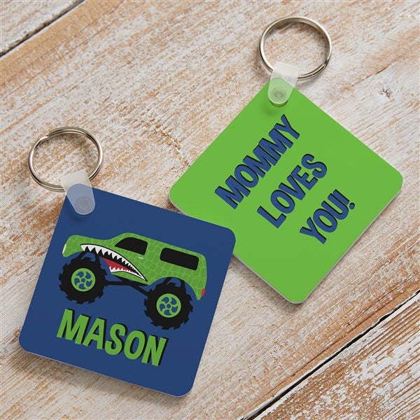 Construction & Monster Trucks Personalized Keychain  - 38450
