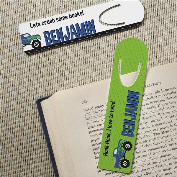 Construction & Monster Trucks Personalized Bookmark Set  - 38452