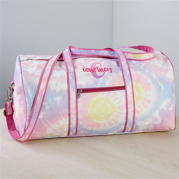 Ombre Initial Embroidered Tie Dye Duffel Bag  - 38456