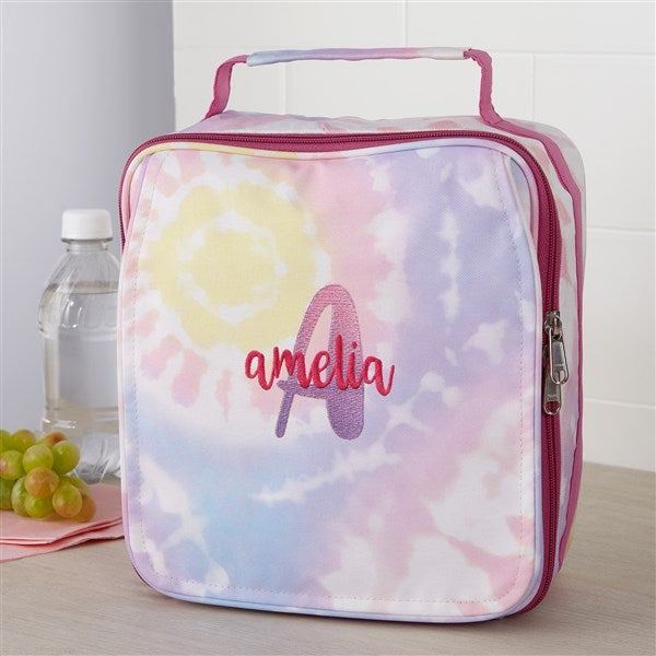 Ombre Initial Embroidered Tie Dye Lunch Bag  - 38459