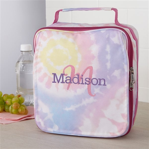 Playful Name Embroidered Tie Dye Lunch Bag  - 38464