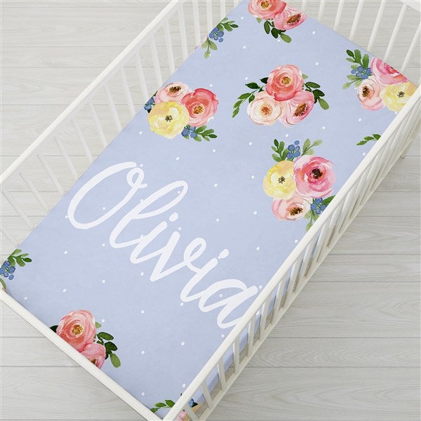 Floral Baby Personalized Crib Sheet  - 38500