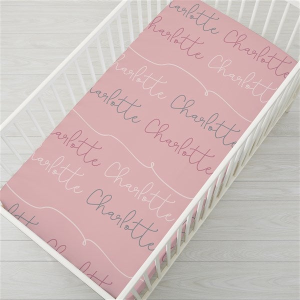 Modern Girl Name Personalized Crib Sheet  - 38504