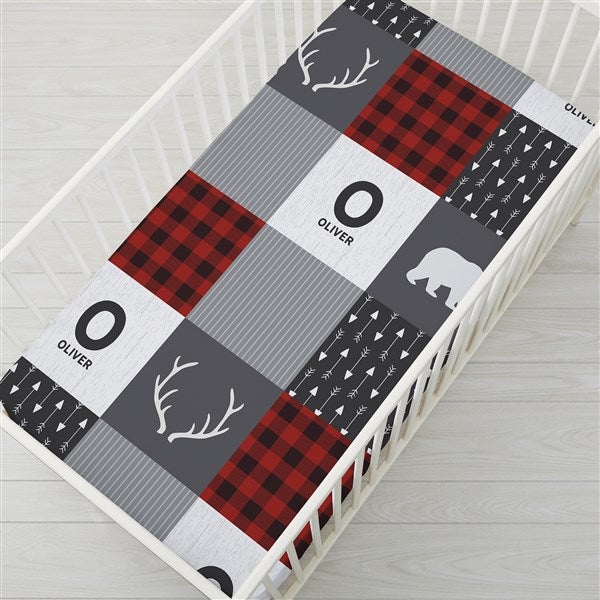 Buffalo Plaid Personalized Crib Sheet - 38506