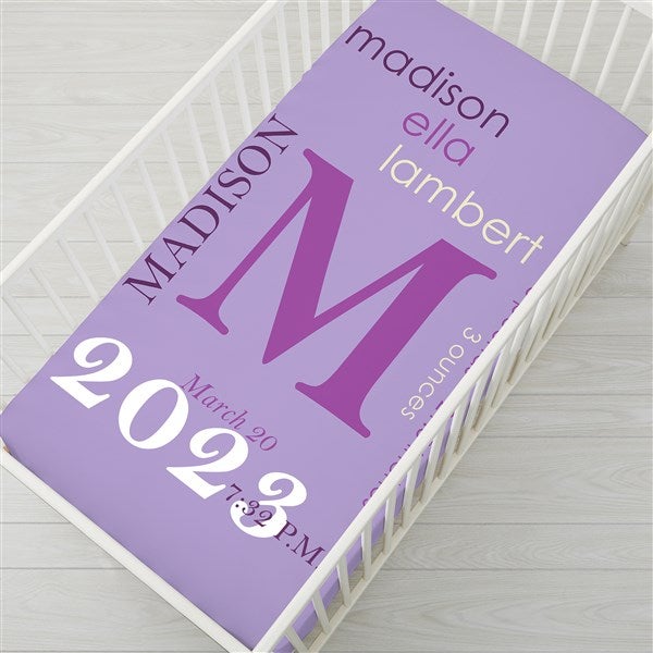 All About Baby Girl Personalized Crib Sheet  - 38513