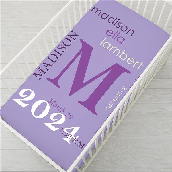 All About Baby Girl Personalized Crib Sheet