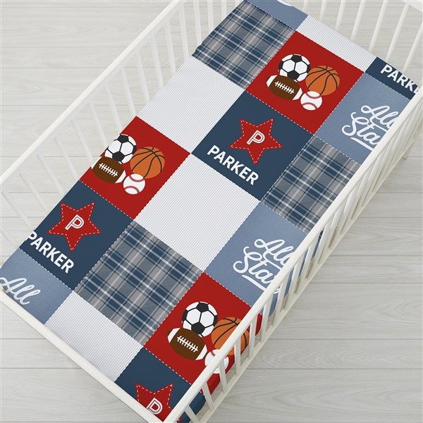 All-Star Sports Baby Personalized Crib Sheet  - 38514