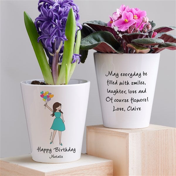 Birthday Balloons philoSophie's® Personalized Mini Flower Pot  - 38529