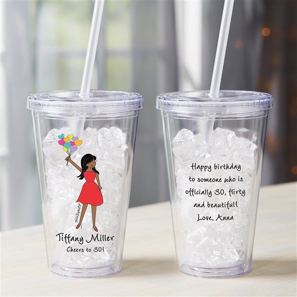 Birthday Balloons philoSophie's® Personalized 17 oz. Acrylic Insulated Tumbler  - 38531