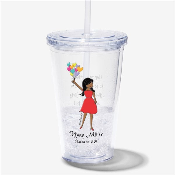 Birthday Balloons philoSophie's® Personalized 17 oz. Acrylic Insulated Tumbler  - 38531