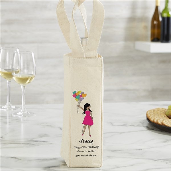 Birthday Balloons philoSophie's® Personalized Wine Tote Bag  - 38534