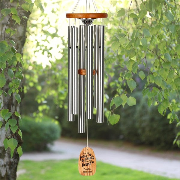 Pawprints On My Heart Personalized Urn Wind Chime  - 38542