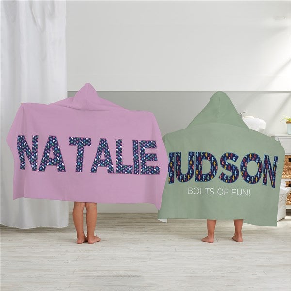 Pop Pattern Personalized Kids Hooded Bath Towel  - 38544