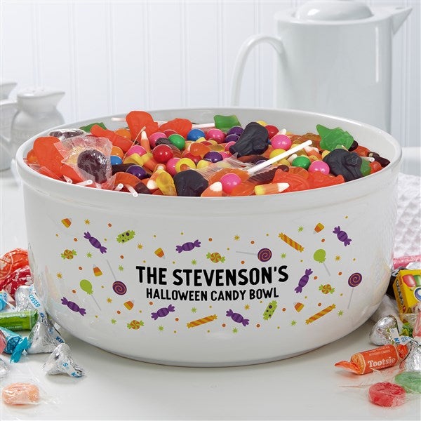 Personalized Halloween Candy Bowl - Candy Pattern - 38545