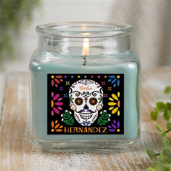 Day of the Dead Personalized Scented Glass Candle Jar  - 38546