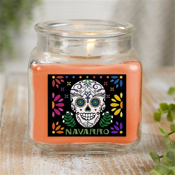 Day of the Dead Personalized Scented Glass Candle Jar  - 38546